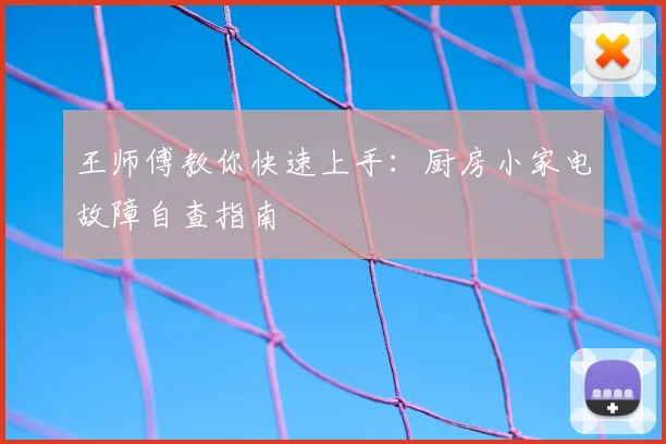 王师傅教你快速上手：厨房小家电故障自查指南